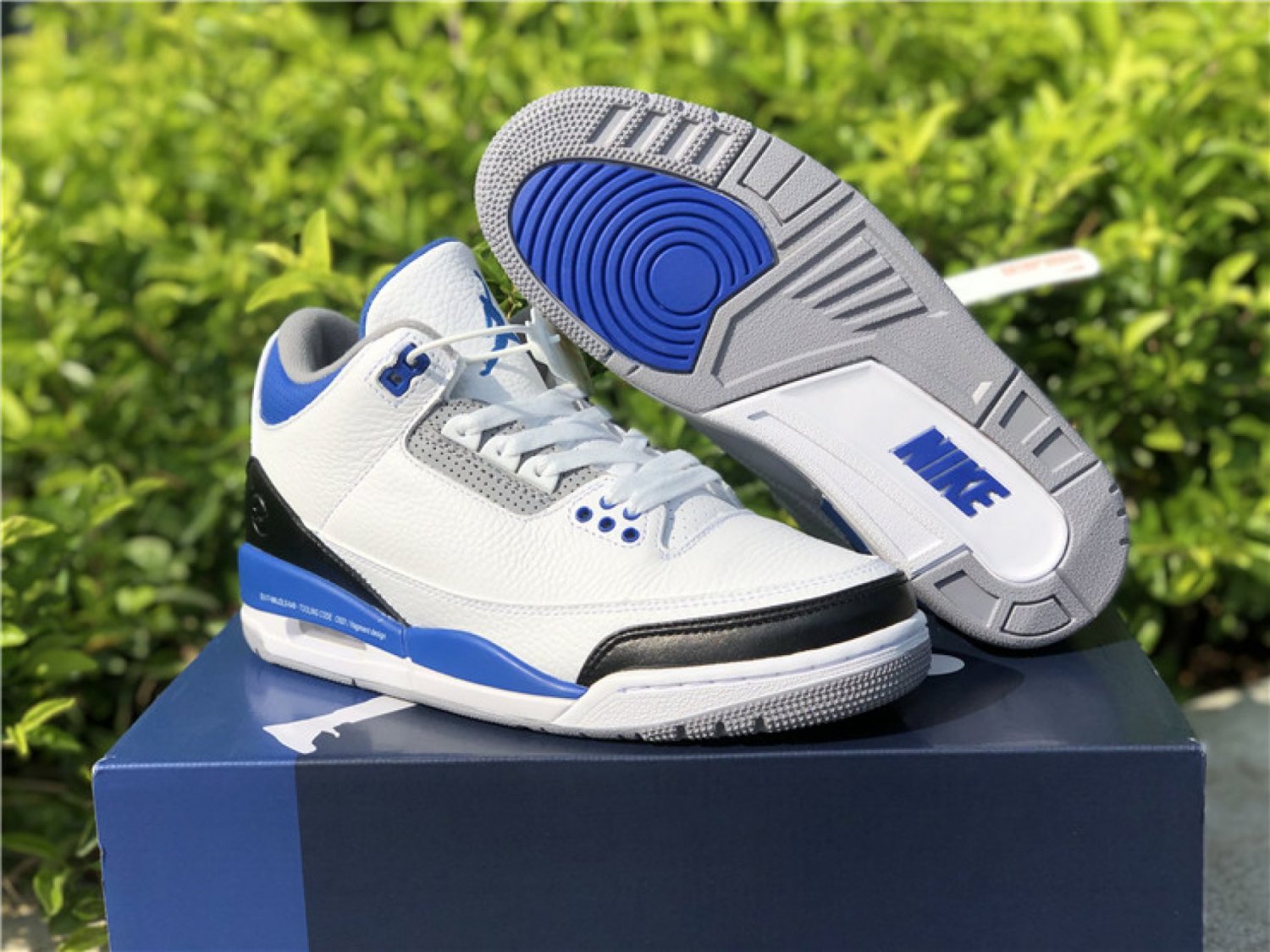 NEW Fragment X   Jordan 3 Sample White Blue Black