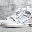 NEW Men's   Jordan 1 Retro High Off-White White Sneakers