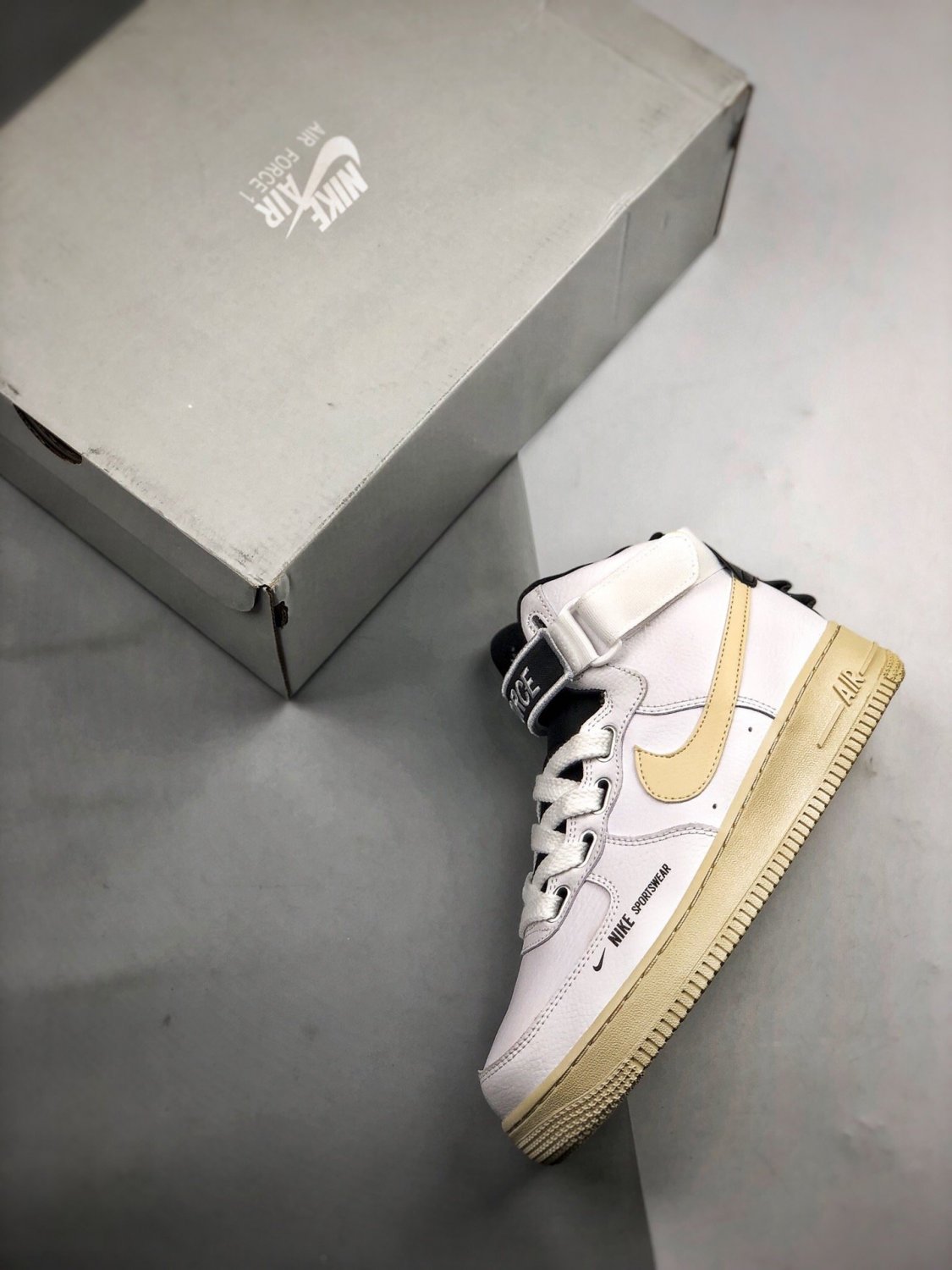 2024 & 2025 air force 1 high utility whitelight cream-black aj7311-100