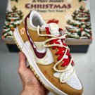 2024 & 2025  dunk low custom ‘merry christmas’ beige white red
