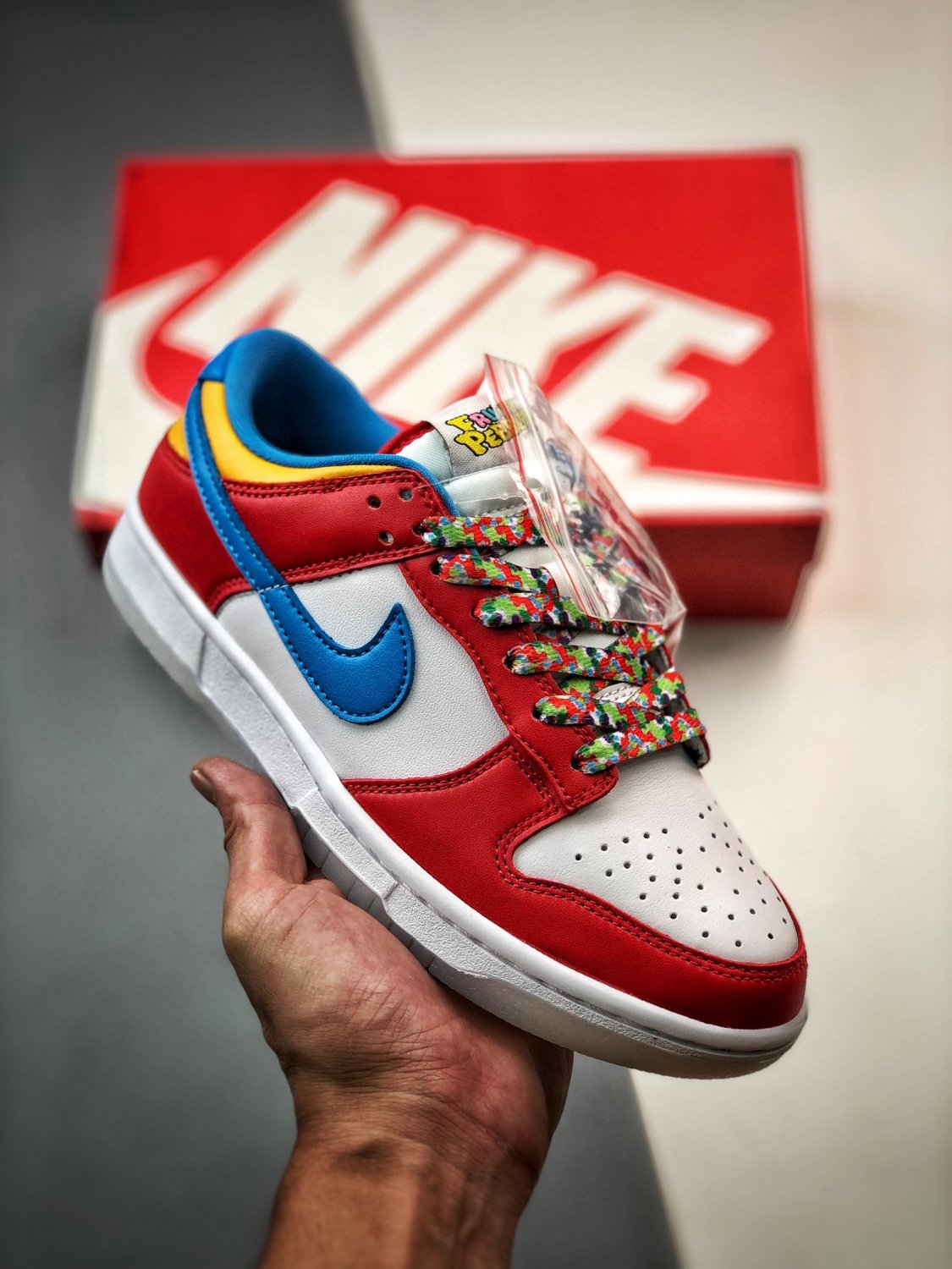 2024 & 2025 lebron james x dunk low fruity pebbles whiteredblue dh8009600