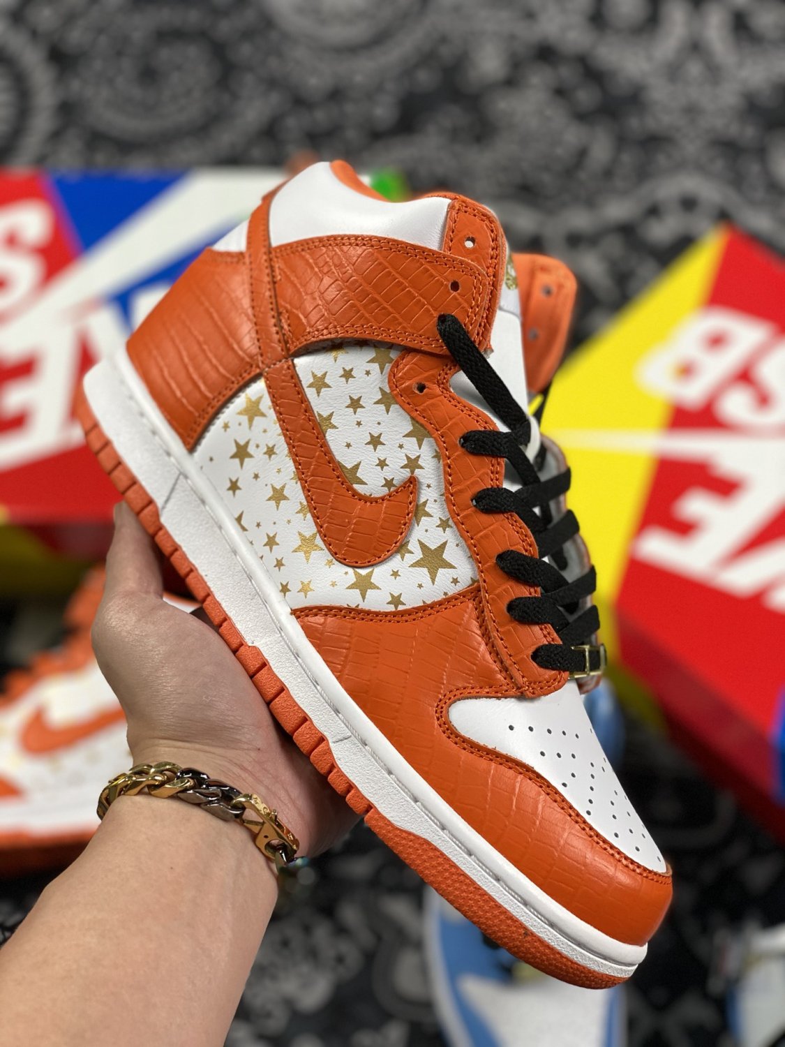 2024 & 2025 supreme x  sb dunk high pro &Atilde;&cent;&Acirc;�&Acirc;�orange stars&Atilde;&cent;&Acirc;�&Acirc;�