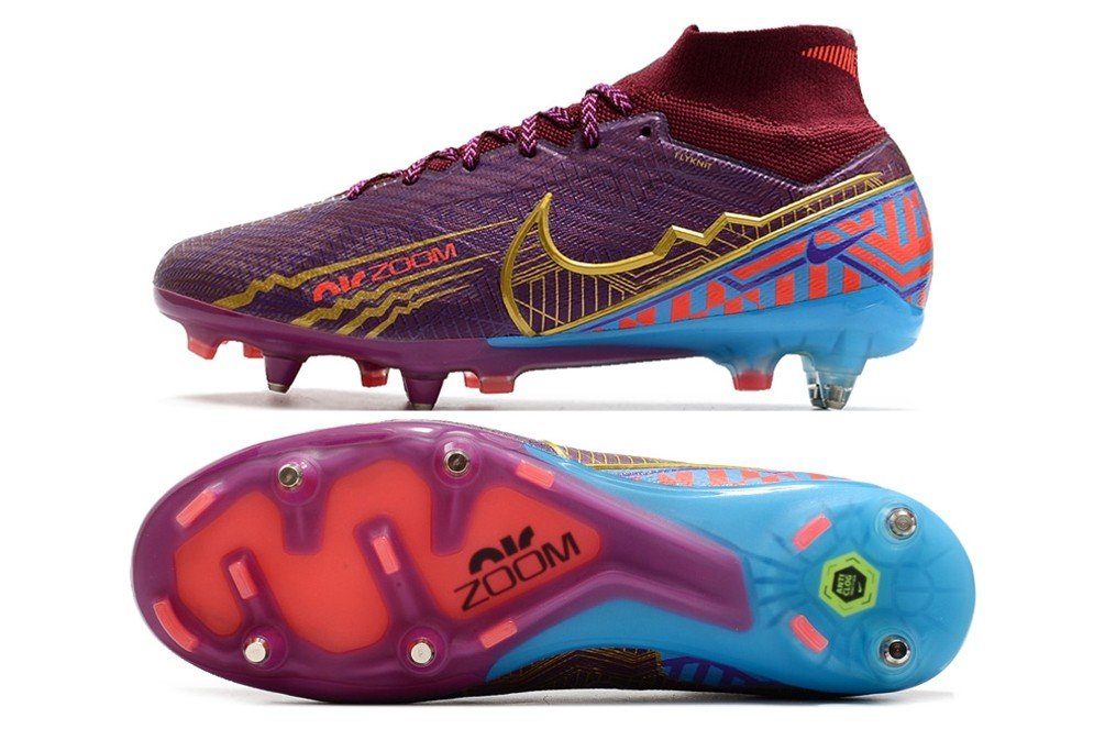 2024&25  Mercurial Superfly 9 Elite SGClog KM - Dark BeetrootMetallic Vivid Gold