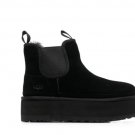 黑色 Classic Mini platform ankle boots