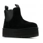 黑色 Classic Mini platform ankle boots