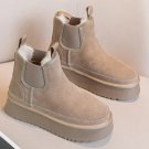 Platform Enkellaarzen Vrouw Winter 2023 Bont Chelsea Luxe Designer Schoenen Dames