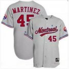 Men's Montreal Expos #45 Pedro Martinez Gray Road Throwback Jersey