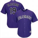Men's COL #19 Charlie Blackmon Alternate Purple Cool Base jersey