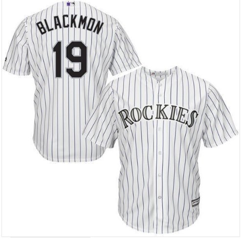 Men's COL #19 Charlie Blackmon White Home CoolBase jersey