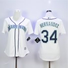 Women SEA 34 Felix Hernandez Player Jersey White Fan version