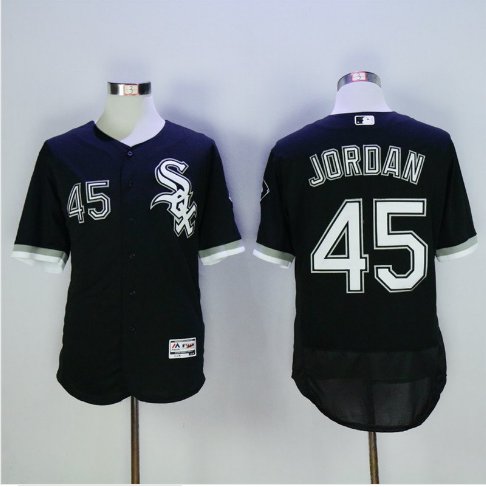 Men's CWS 45 Michael Jordan Black Flexbase Player Jerseys