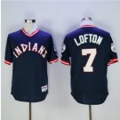 Men's Cleveland indians #7 Kenny Lofton Jersey Player Navy Blue Retro Stitched