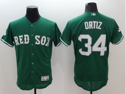 David Ortiz Boston Red Sox Men's Green St. Patrick's Day Roster Name &  Number T-Shirt 