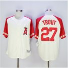 Men's / Youth  LAA #27 Mike Trout Trout cream red Jersey