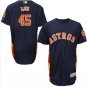 Men's HOU Jerseys #45 Carlos Lee Navy Flexbase Jersey