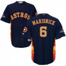 Men's HOU #6 Jake Marisnick Jersey Champions Gold Edition Navy
