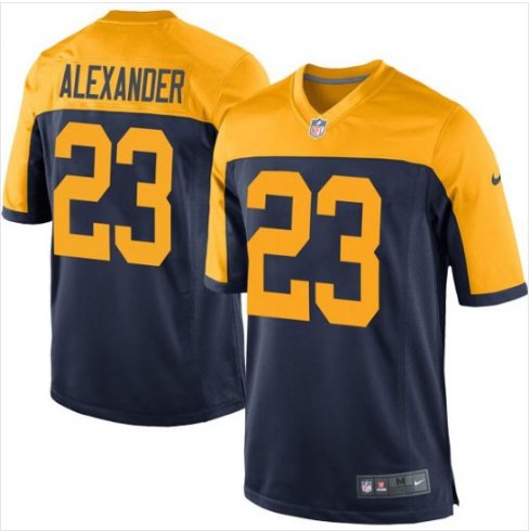 Mens / Youth Green Bay Packers Jaire Alexander game jersey blue yellow