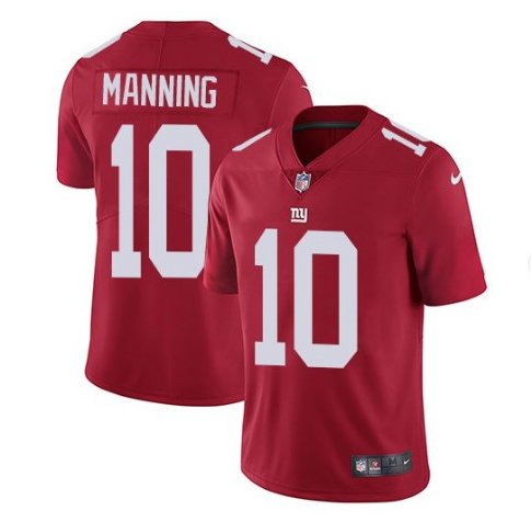 Men's NY Giants #10 Eli Manning color rush Limited jersey red