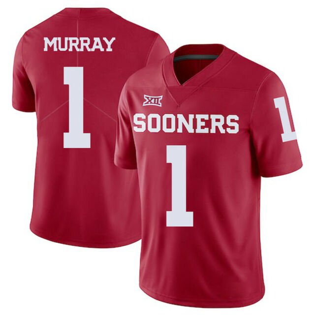 Men's Kyler Murray Oklahoma Sooners #1 college Jersey red