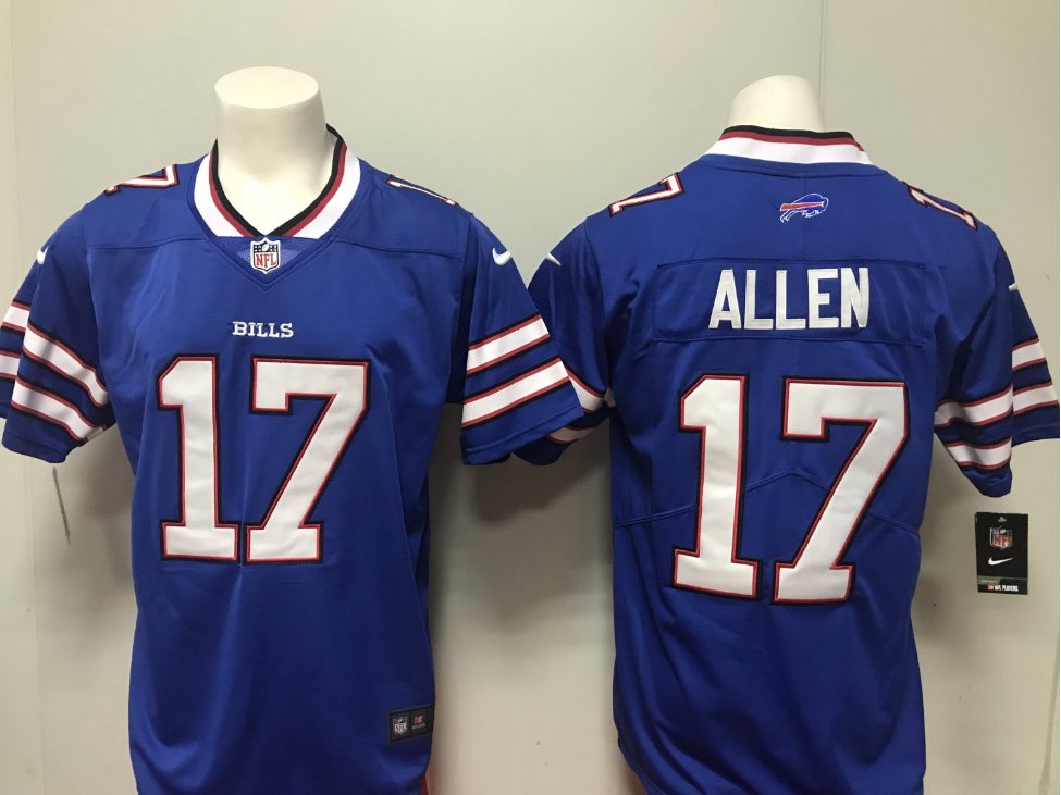 Men's Buffalo Bills #17 Josh Allen color rush Limited jersey blue