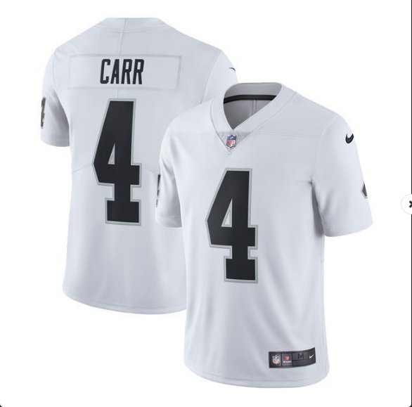 Men's Oakland Raiders #4 Derek Carr color rush Football jersey white