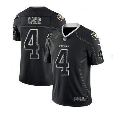 Men's Raiders #4 Derek Carr black color rush Limited lights out jersey