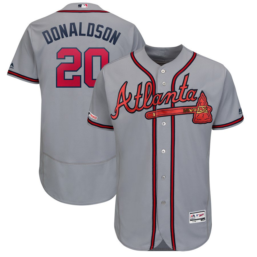 Men's Josh Donaldson Gray Atlanta Braves Flexbase Jersey