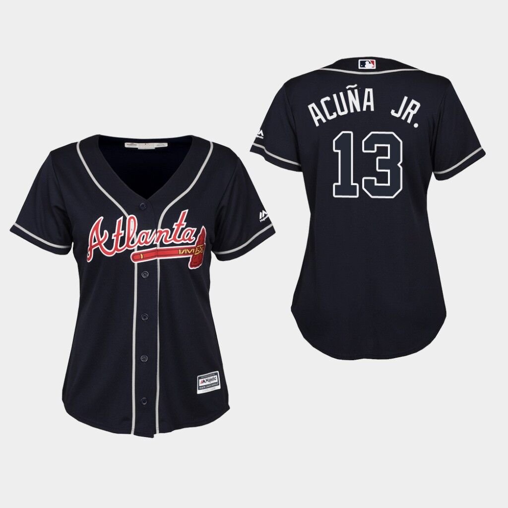 atlanta braves navy blue jersey