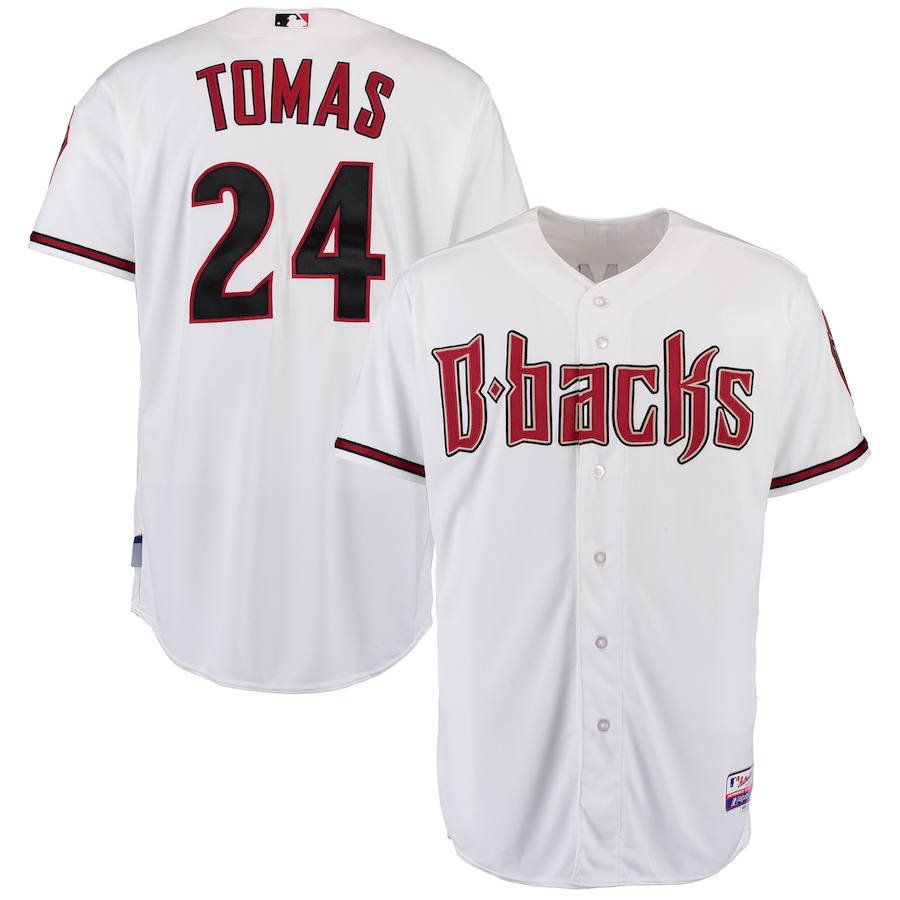Men's Yasmany Tomas #24 ARI Home Cool Base Jersey White