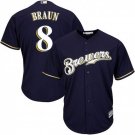 Men's / Youth Ryan Braun #8 MIL cool base jersey Navy  blue