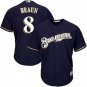 Men's / Youth Ryan Braun #8 MIL cool base jersey Navy  blue