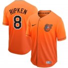 Men's BAL #8 Cal Ripken Jr Orange Drift Fashion Jersey