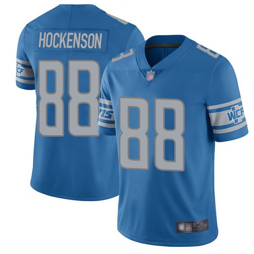 Men's T.J. Hockenson Detriot Lions #88 color rush vapor Jersey blue