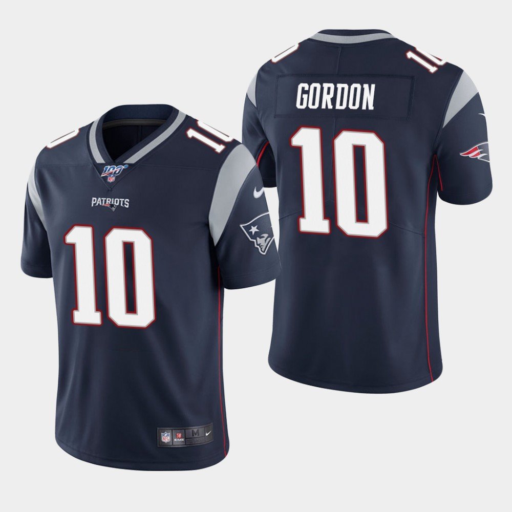 Men's New England Patriots 10 Josh Gordan Color Rush vapor Jersey blue