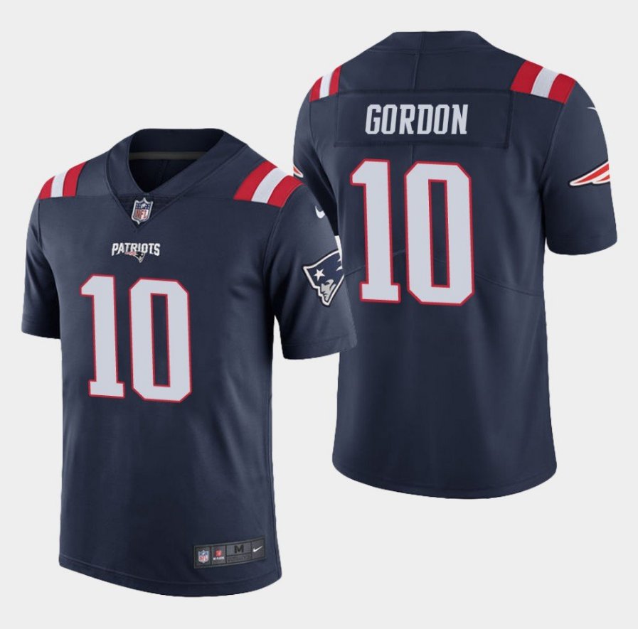 Men's New England Patriots 10 Josh Gordan Color Rush vapor Jersey blue