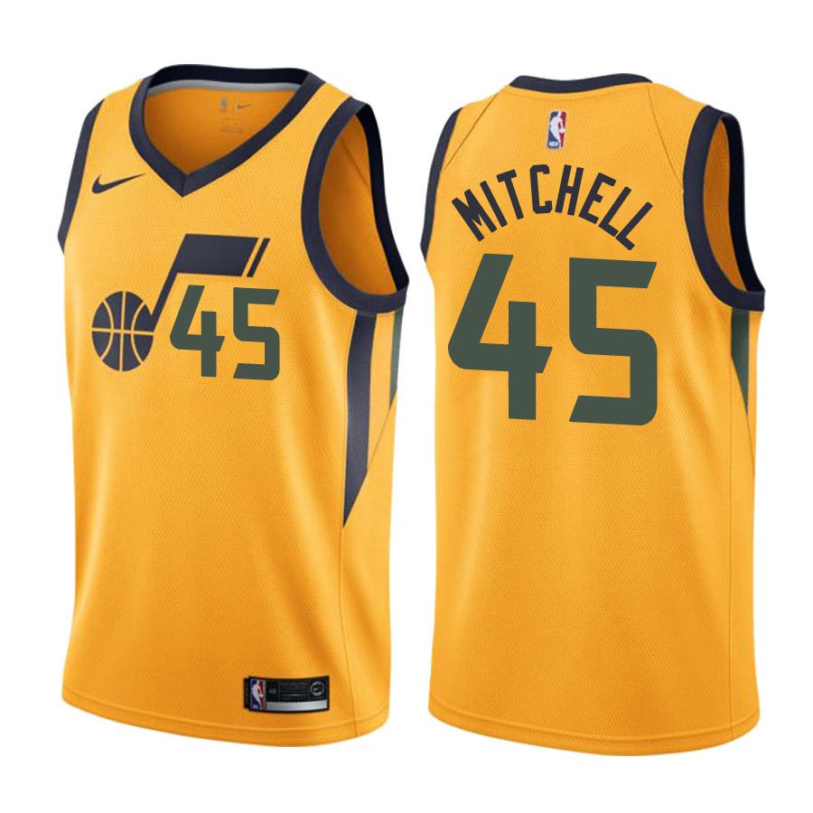 Men's and Youth Utah Jazz #45 Donovan Mitchell Statement Jersey yellow