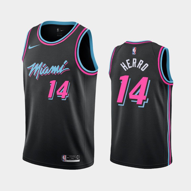 Men's and Youth Miami Heat #14 Tyler Herro City Edition Jersey Black