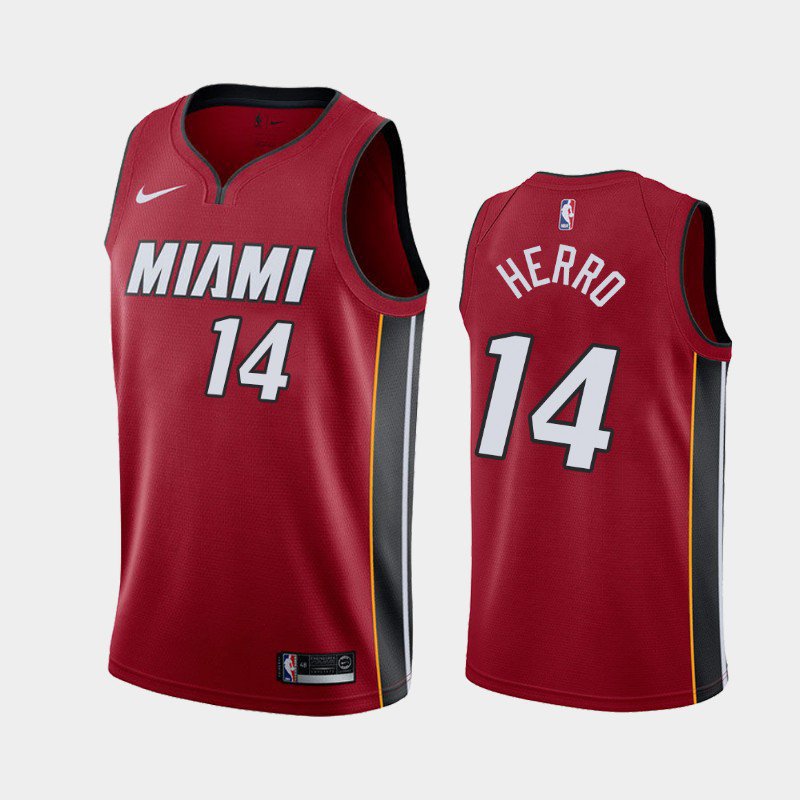 Men's and Youth Miami Heat #14 Tyler Herro Statement Jersey Red