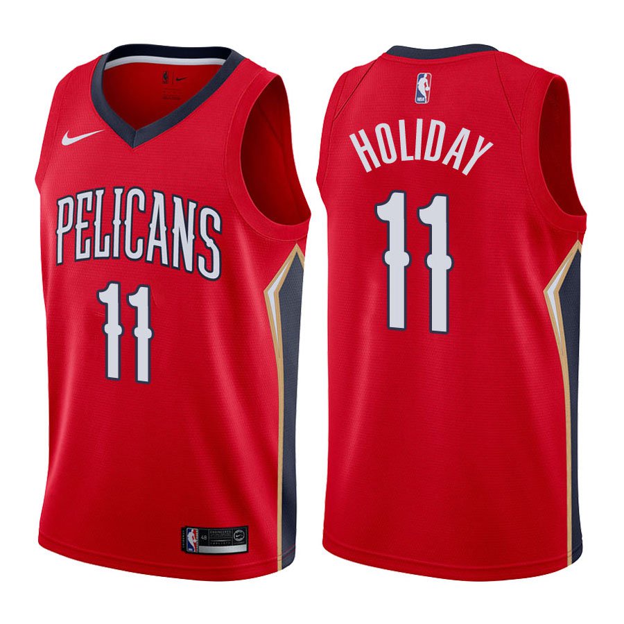 Men's New Orleans Pelicans #11 Jrue Holiday Statement Red Jersey