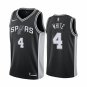 Men's San Antonio Spurs #4 Derrick White Icon Black Jersey