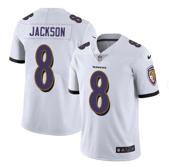 Youth boys Baltimore Ravens Lamar Jackson jersey WHITE