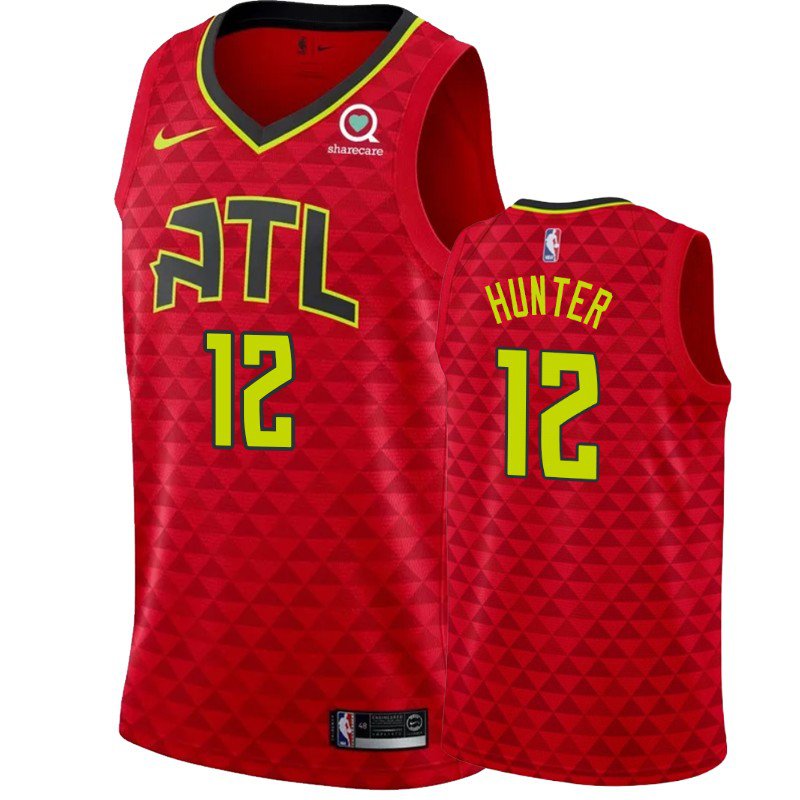 Men's Atlanta Hawks #12 De'andre Hunter Statement Jersey red