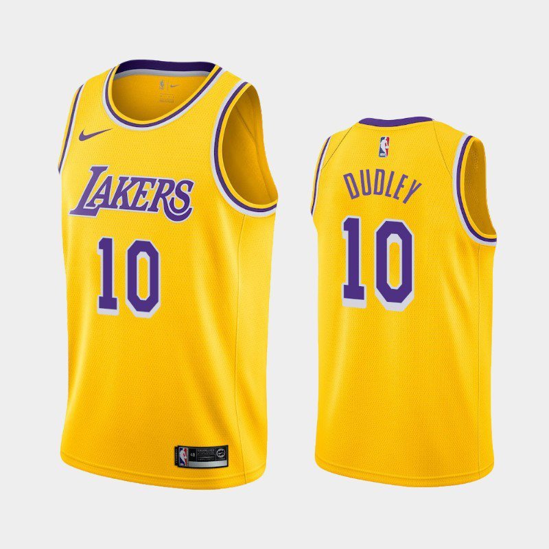 Men's Los Angeles Lakers #10 Jared Dudley 2019-20 Icon Jersey Gold yellow