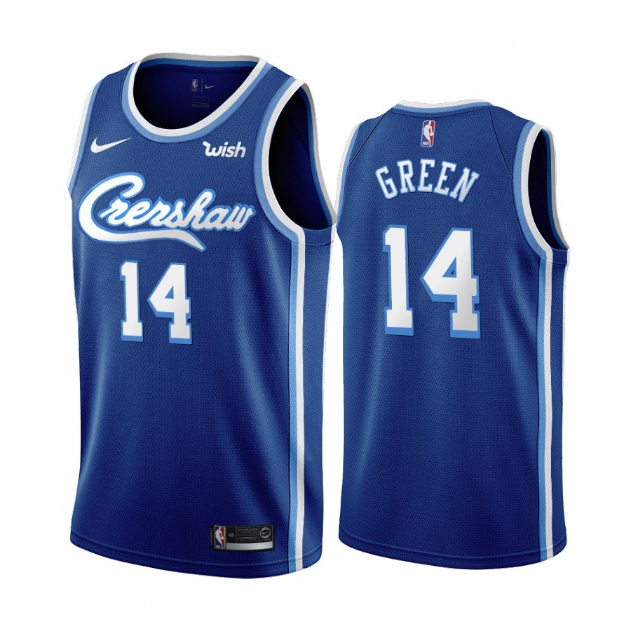 Men's Los Angeles Lakers #14 Danny Green Blue 2019-20 Classic Edition ...