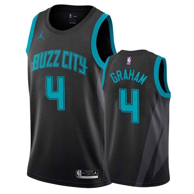 Men's Charlotte Hornets #4 Devonte' Graham City Edition Black Jersey