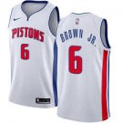 Men's #6 Bruce Brown Jr Jersey Detroit  White Association Edition Stitched