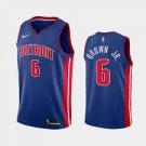Men's #6 Bruce Brown Jr Jersey Detroit  blue stitched