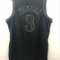 Mens 76ers #3 Allen Iverson golden Black Jersey