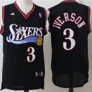 Men's Allen Iverson Philly 76ers 3 throwback jersey BLACK