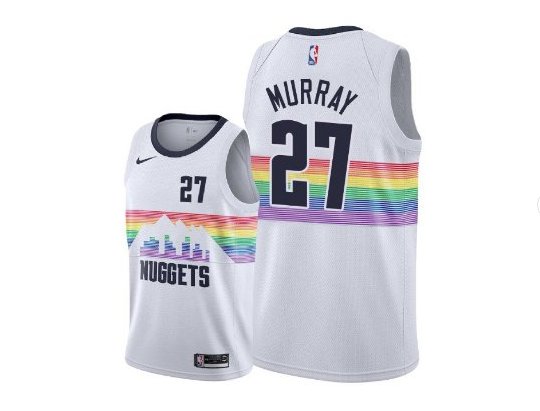 Men & Youth  Denver Nuggets #27 Jamal Murray city Edition Jersey - white